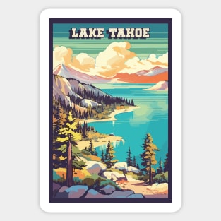 Lake Tahoe National Park Vintage Travel Poster Sticker